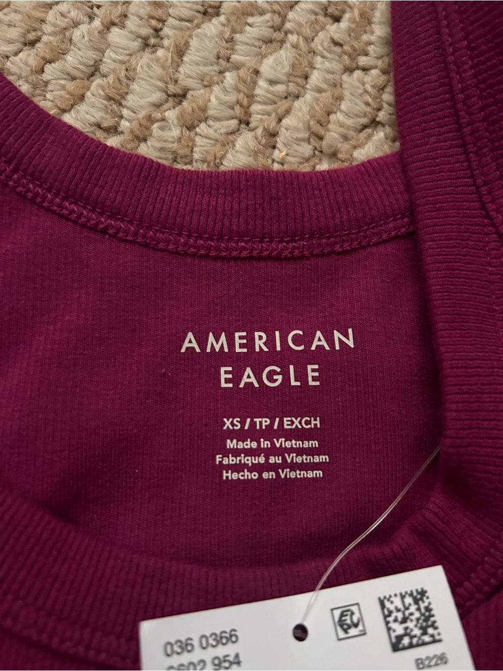 American Eagle Outfitters Ribbed Tank Top - Raspberry - Picture 2 of 3